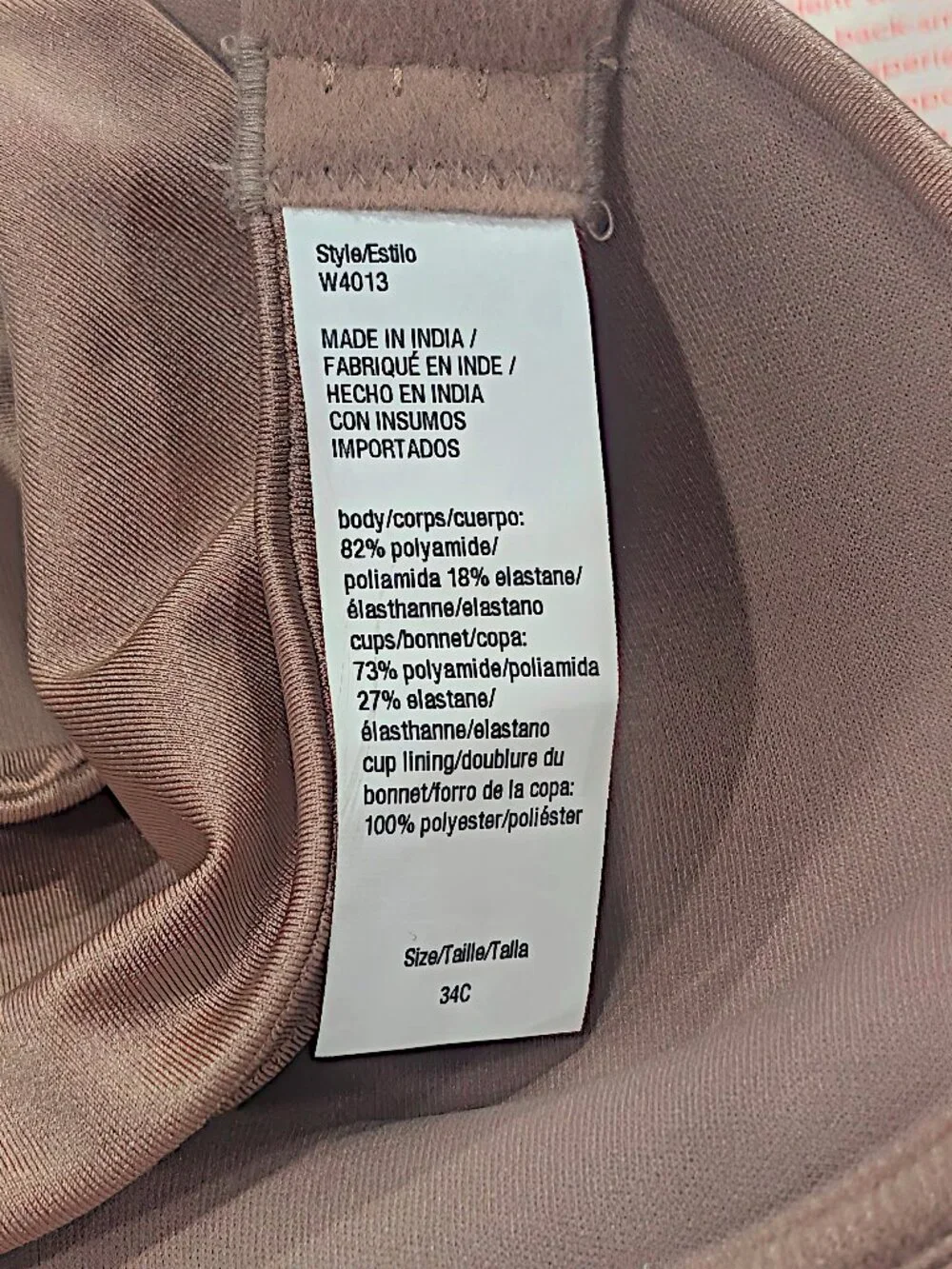 Warner's Size 34C Blissful Benefits Back Smoothing with Lift Tan T-Shirt Bra 2X
